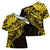 Yellow Marquesas Islands Cross Shoulder Shirt Marquesan Matatiki Hammerhead Shark Patutiki - Polynesian Pride