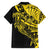 Yellow Marquesas Islands Family Matching Puletasi and Hawaiian Shirt Marquesan Matatiki Hammerhead Shark Patutiki - Polynesian Pride
