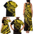 Yellow Marquesas Islands Family Matching Tank Maxi Dress and Hawaiian Shirt Marquesan Matatiki Hammerhead Shark Patutiki - Polynesian Pride