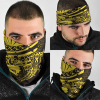 Yellow Marquesas Islands Neck Gaiter Marquesan Matatiki Hammerhead Shark Patutiki LT14 - Polynesian Pride