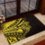 Yellow Marquesas Islands Rubber Doormat Marquesan Matatiki Hammerhead Shark Patutiki - Polynesian Pride