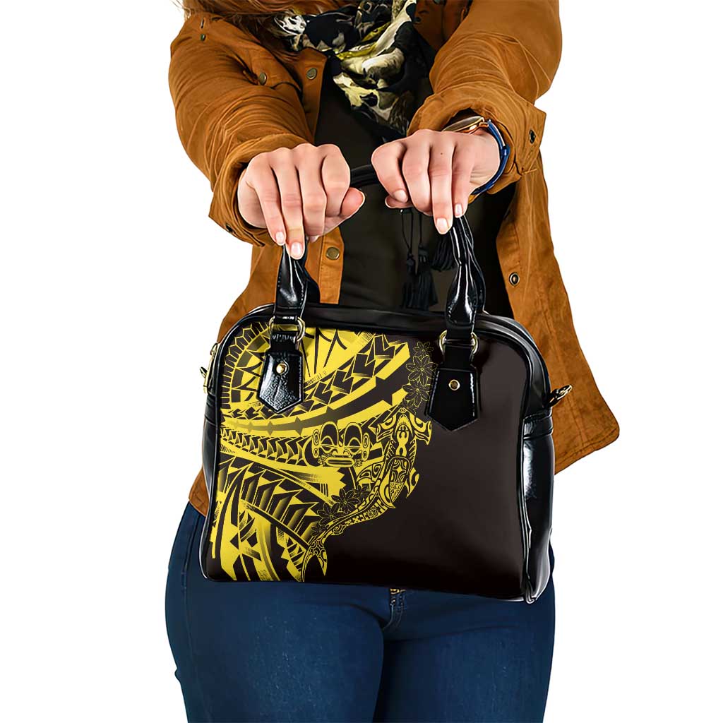 Yellow Marquesas Islands Shoulder Handbag Marquesan Matatiki Hammerhead Shark Patutiki LT14 One Size Yellow - Polynesian Pride