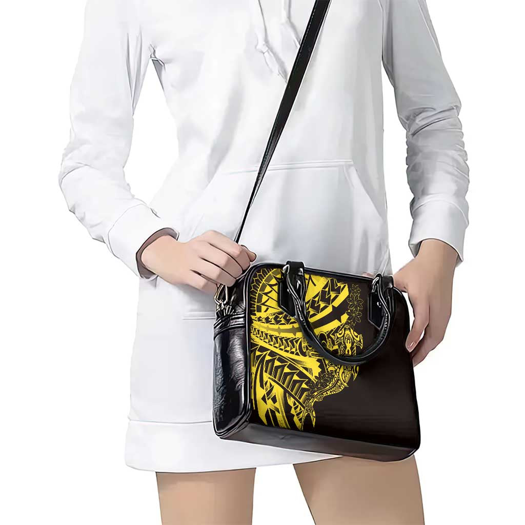 Yellow Marquesas Islands Shoulder Handbag Marquesan Matatiki Hammerhead Shark Patutiki LT14 - Polynesian Pride