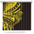Yellow Marquesas Islands Shower Curtain Marquesan Matatiki Hammerhead Shark Patutiki - Polynesian Pride