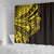 Yellow Marquesas Islands Shower Curtain Marquesan Matatiki Hammerhead Shark Patutiki - Polynesian Pride