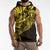 Yellow Marquesas Islands Sleeveless Hoodie Marquesan Matatiki Hammerhead Shark Patutiki - Polynesian Pride