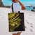 Yellow Marquesas Islands Tote Bag Marquesan Matatiki Hammerhead Shark Patutiki - Polynesian Pride