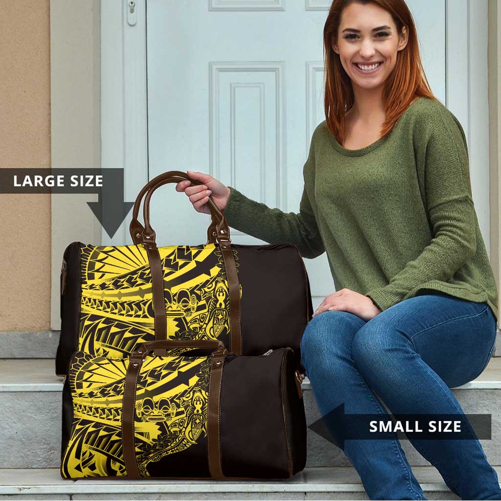 Yellow Marquesas Islands Travel Bag Marquesan Matatiki Hammerhead Shark Patutiki - Polynesian Pride