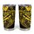 Yellow Marquesas Islands Tumbler Cup Marquesan Matatiki Hammerhead Shark Patutiki - Polynesian Pride