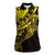 Yellow Marquesas Islands Women Sleeveless Polo Shirt Marquesan Matatiki Hammerhead Shark Patutiki - Polynesian Pride