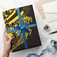 Yellow Marquesas Islands Wrapping Paper Marquesan Matatiki Hammerhead Shark Patutiki - Polynesian Pride