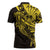 Yellow Marquesas Islands Zipper Polo Shirt Marquesan Matatiki Hammerhead Shark Patutiki - Polynesian Pride