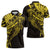 Yellow Marquesas Islands Zipper Polo Shirt Marquesan Matatiki Hammerhead Shark Patutiki - Polynesian Pride