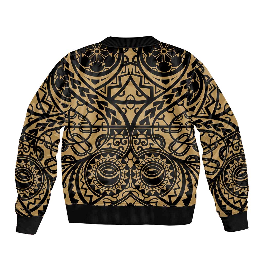 Austral Islands Bomber Jacket Tuhaa Pae Penu Stars Necklace Gold LT14 - Polynesian Pride