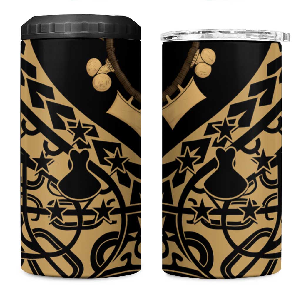 Austral Islands 4 in 1 Can Cooler Tumbler Tuhaa Pae Penu Stars Necklace Gold - Polynesian Pride