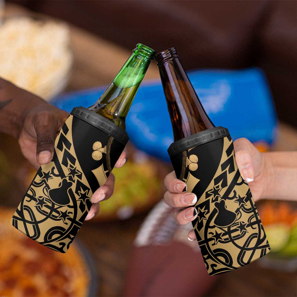 Austral Islands 4 in 1 Can Cooler Tumbler Tuhaa Pae Penu Stars Necklace Gold - Polynesian Pride