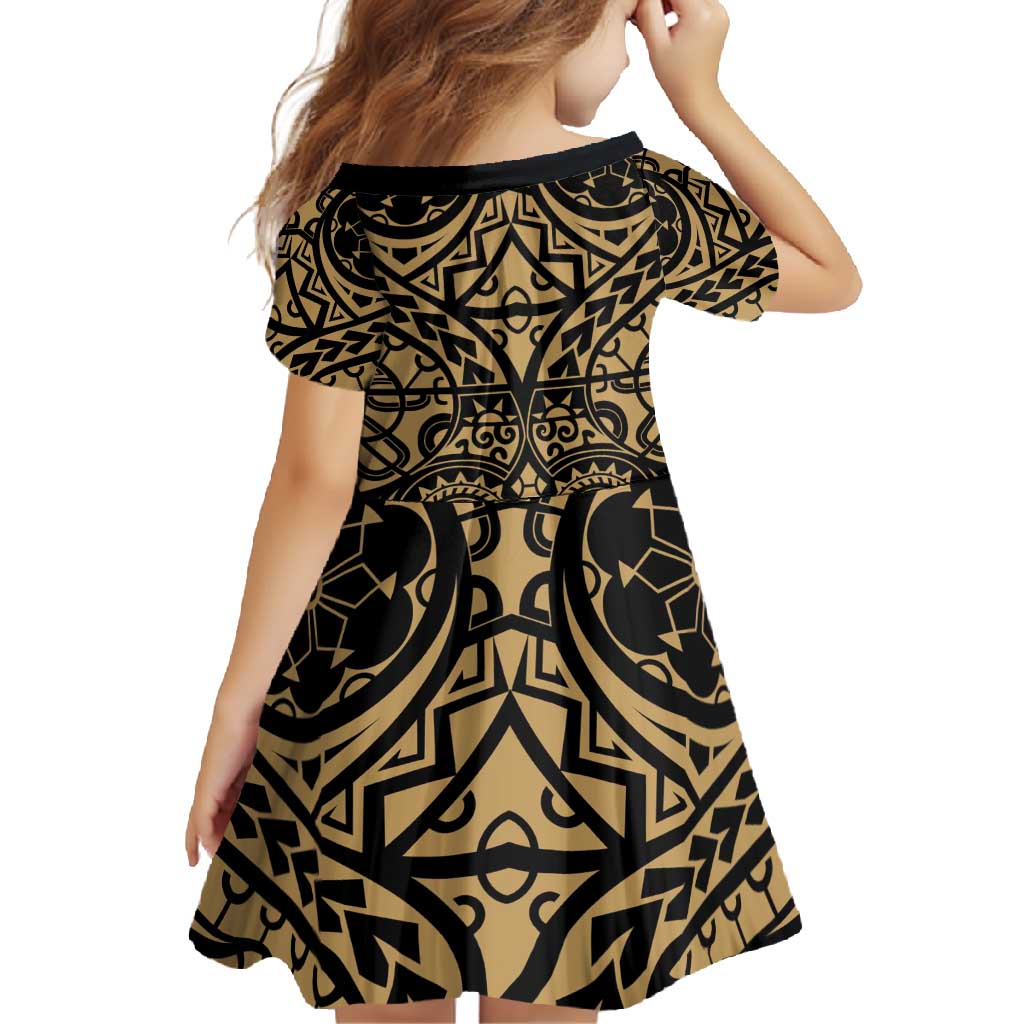 Austral Islands Family Matching Long Sleeve Bodycon Dress and Hawaiian Shirt Tuhaa Pae Penu Stars Necklace Gold LT14 - Polynesian Pride