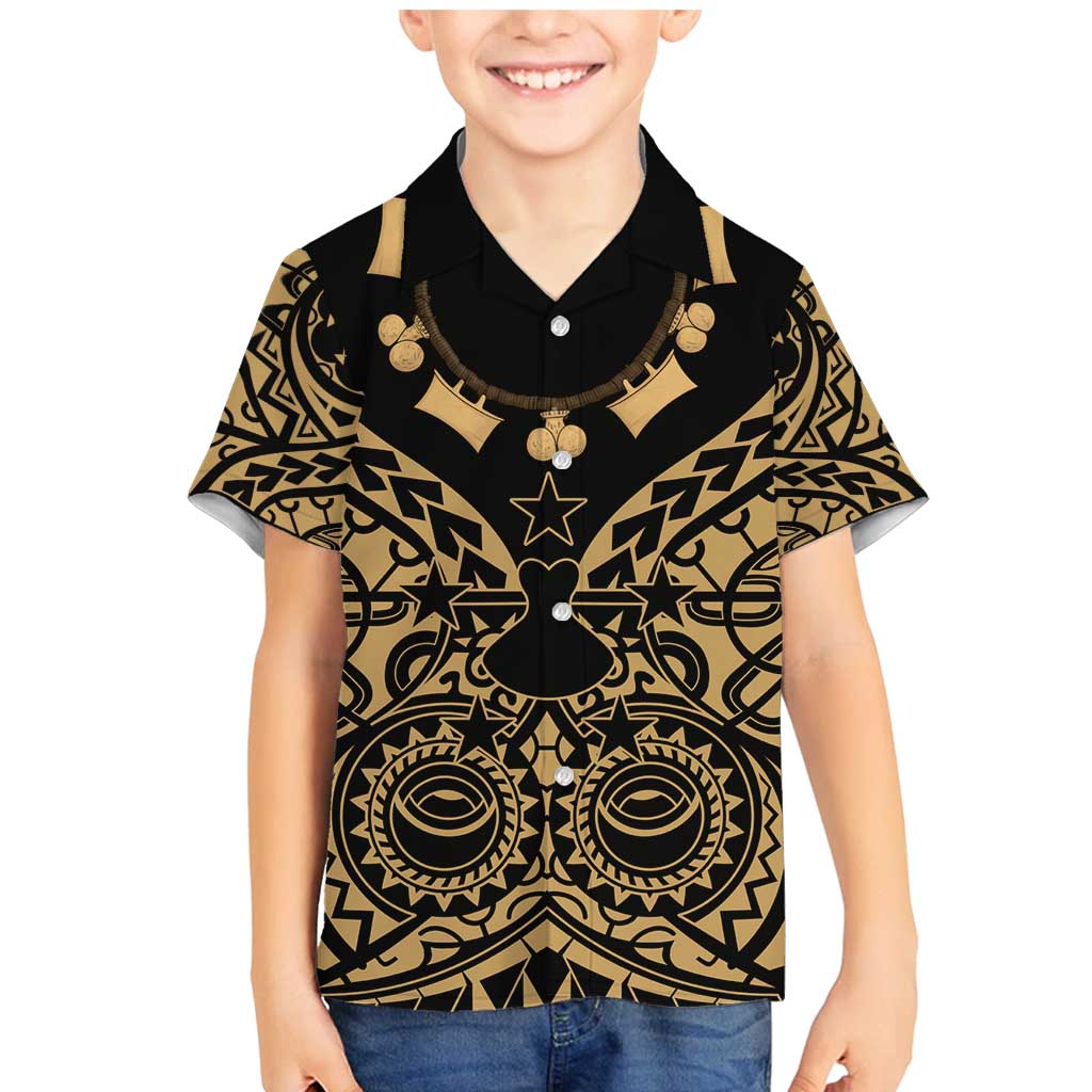Austral Islands Family Matching Mermaid Dress and Hawaiian Shirt Tuhaa Pae Penu Stars Necklace Gold LT14 Son's Shirt Gold - Polynesian Pride
