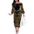 Austral Islands Family Matching Off The Shoulder Long Sleeve Dress and Hawaiian Shirt Tuhaa Pae Penu Stars Necklace Gold - Polynesian Pride