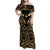 Austral Islands Family Matching Off Shoulder Maxi Dress and Hawaiian Shirt Tuhaa Pae Penu Stars Necklace Gold - Polynesian Pride