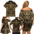 Austral Islands Family Matching Off Shoulder Short Dress and Hawaiian Shirt Tuhaa Pae Penu Stars Necklace Gold - Polynesian Pride