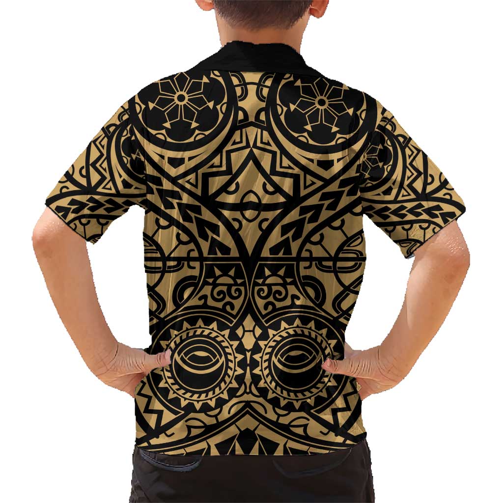 Austral Islands Family Matching Short Sleeve Bodycon Dress and Hawaiian Shirt Tuhaa Pae Penu Stars Necklace Gold LT14 - Polynesian Pride