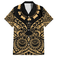 Austral Islands Family Matching Short Sleeve Bodycon Dress and Hawaiian Shirt Tuhaa Pae Penu Stars Necklace Gold LT14 Dad's Shirt - Short Sleeve Gold - Polynesian Pride