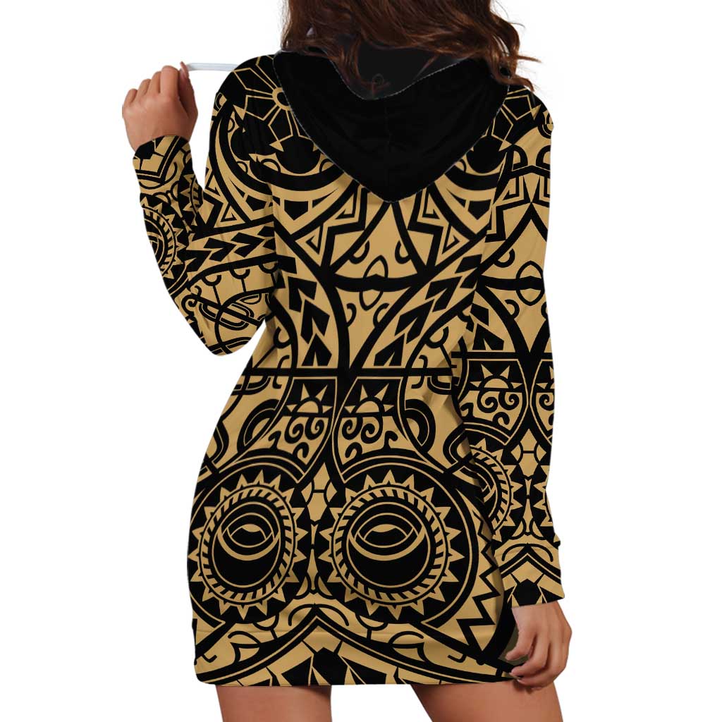 Austral Islands Hoodie Dress Tuhaa Pae Penu Stars Necklace Gold LT14 - Polynesian Pride