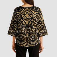 Austral Islands Kimono Sleeve Blouse Tuhaa Pae Penu Stars Necklace Gold - Polynesian Pride