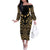 Austral Islands Off The Shoulder Long Sleeve Dress Tuhaa Pae Penu Stars Necklace Gold - Polynesian Pride