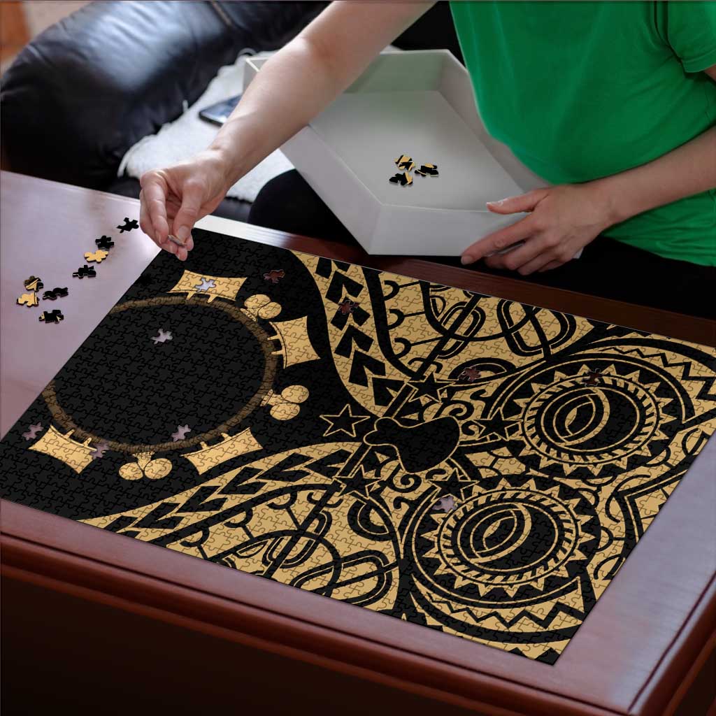 Austral Islands Puzzle Tuhaa Pae Penu Stars Necklace Gold - Polynesian Pride