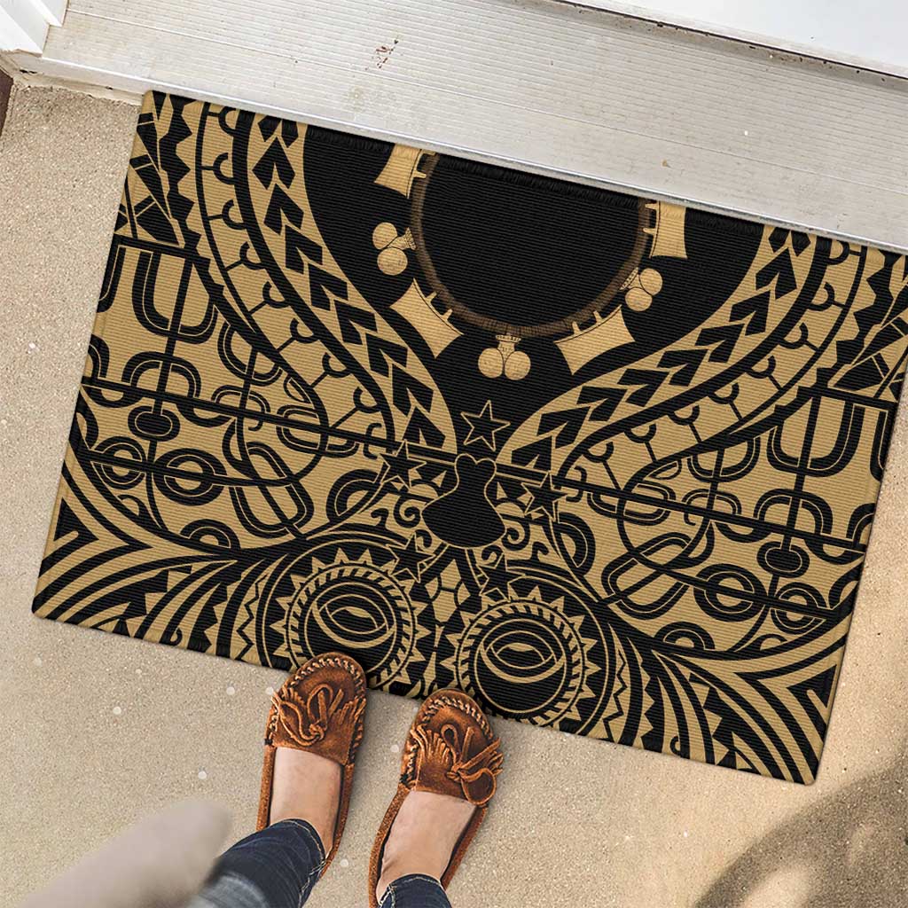 Austral Islands Rubber Doormat Tuhaa Pae Penu Stars Necklace Gold - Polynesian Pride