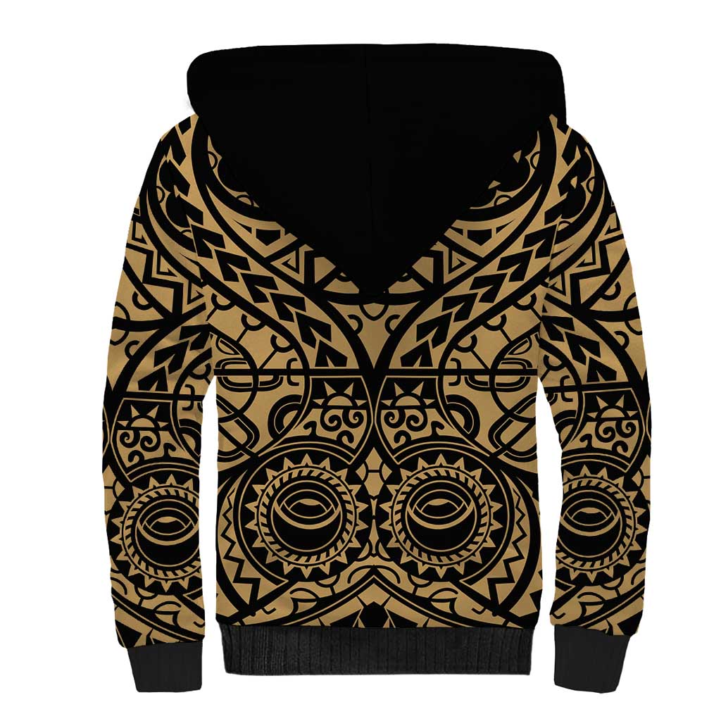 Austral Islands Sherpa Hoodie Tuhaa Pae Penu Stars Necklace Gold LT14 - Polynesian Pride
