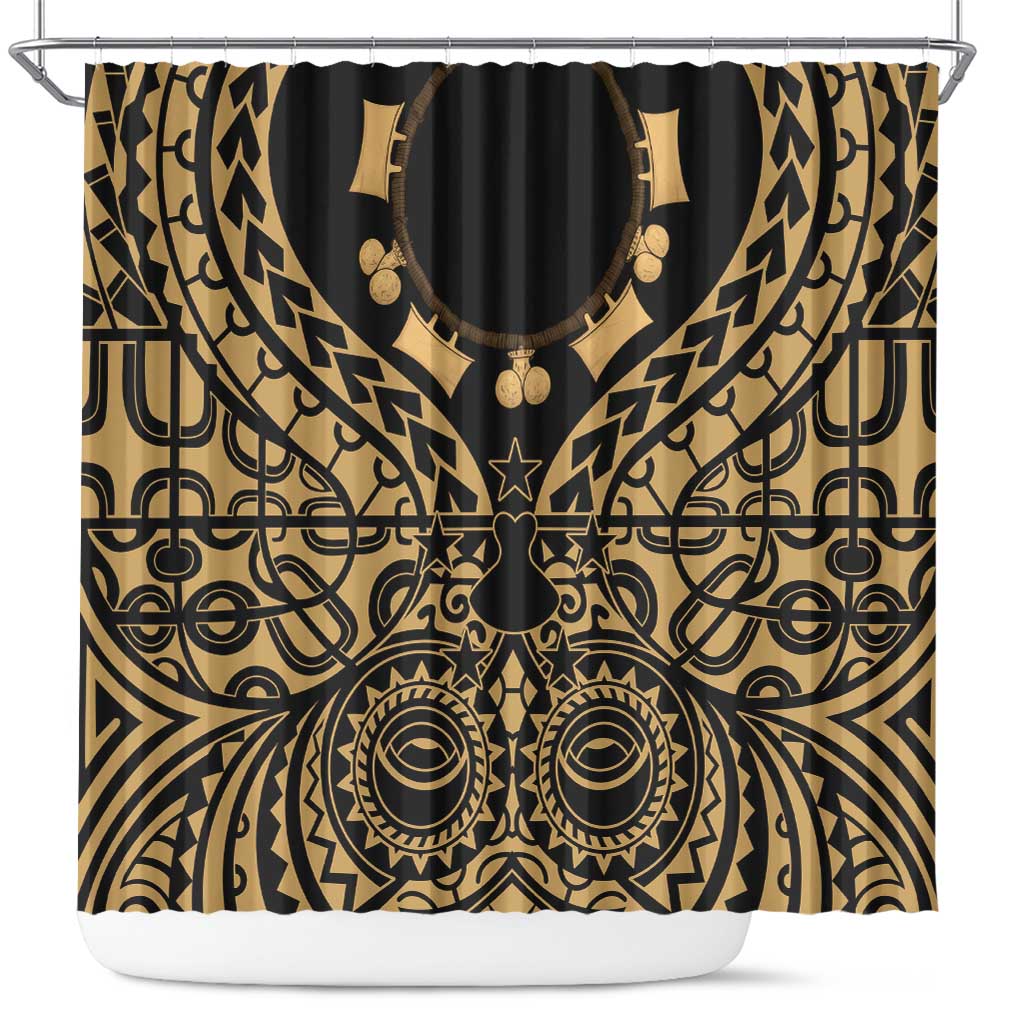 Austral Islands Shower Curtain Tuhaa Pae Penu Stars Necklace Gold LT14 Gold - Polynesian Pride