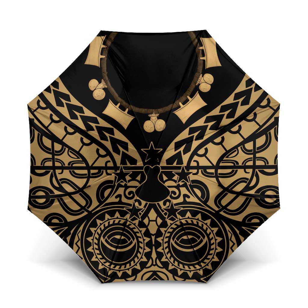 Austral Islands Umbrella Tuhaa Pae Penu Stars Necklace Gold - Polynesian Pride