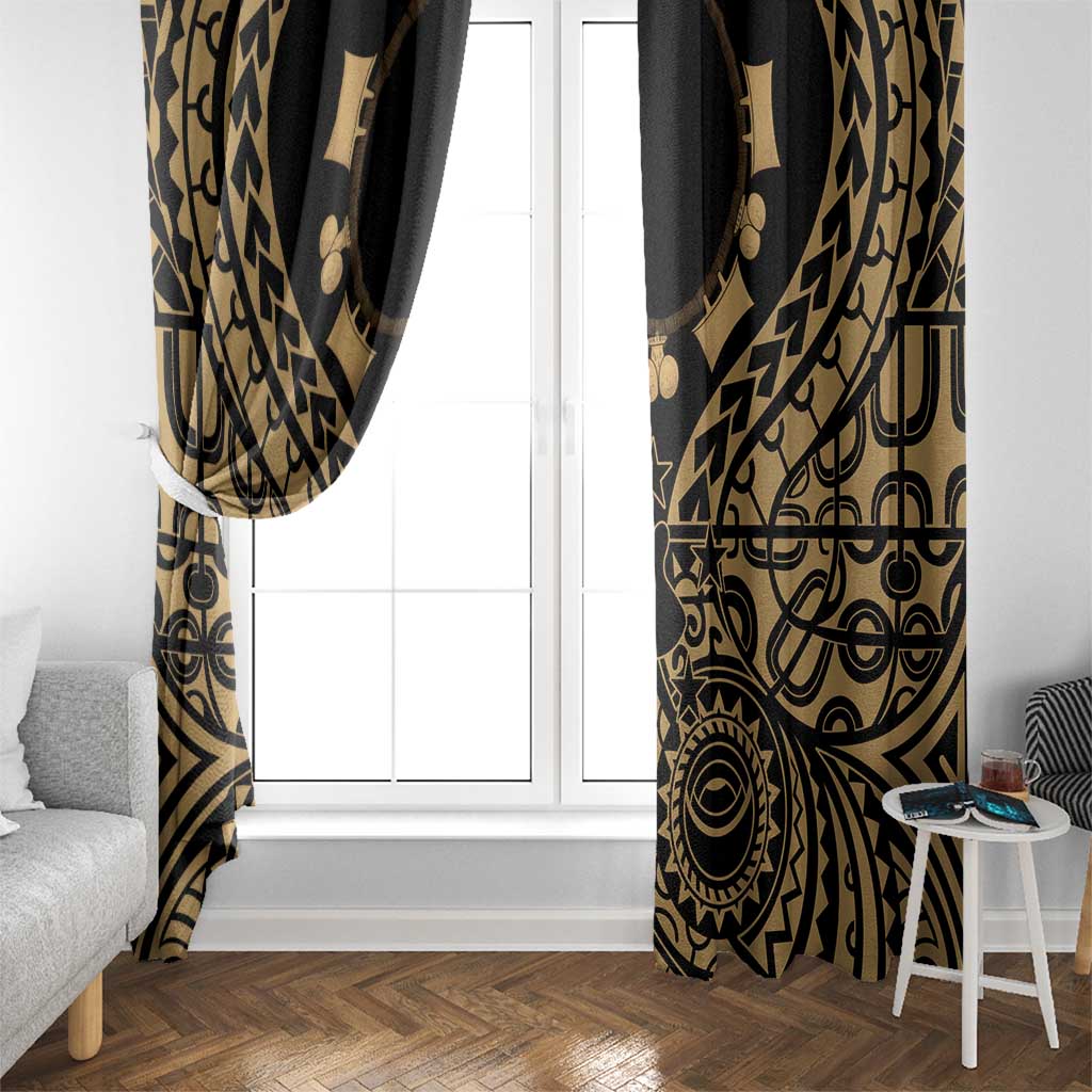Austral Islands Window Curtain Tuhaa Pae Penu Stars Necklace Gold - Polynesian Pride