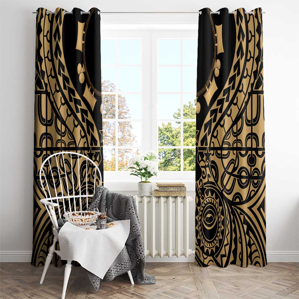 Austral Islands Window Curtain Tuhaa Pae Penu Stars Necklace Gold - Polynesian Pride