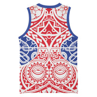 Austral Islands Basketball Jersey Tuhaa Pae Penu Stars Necklace Red - Polynesian Pride