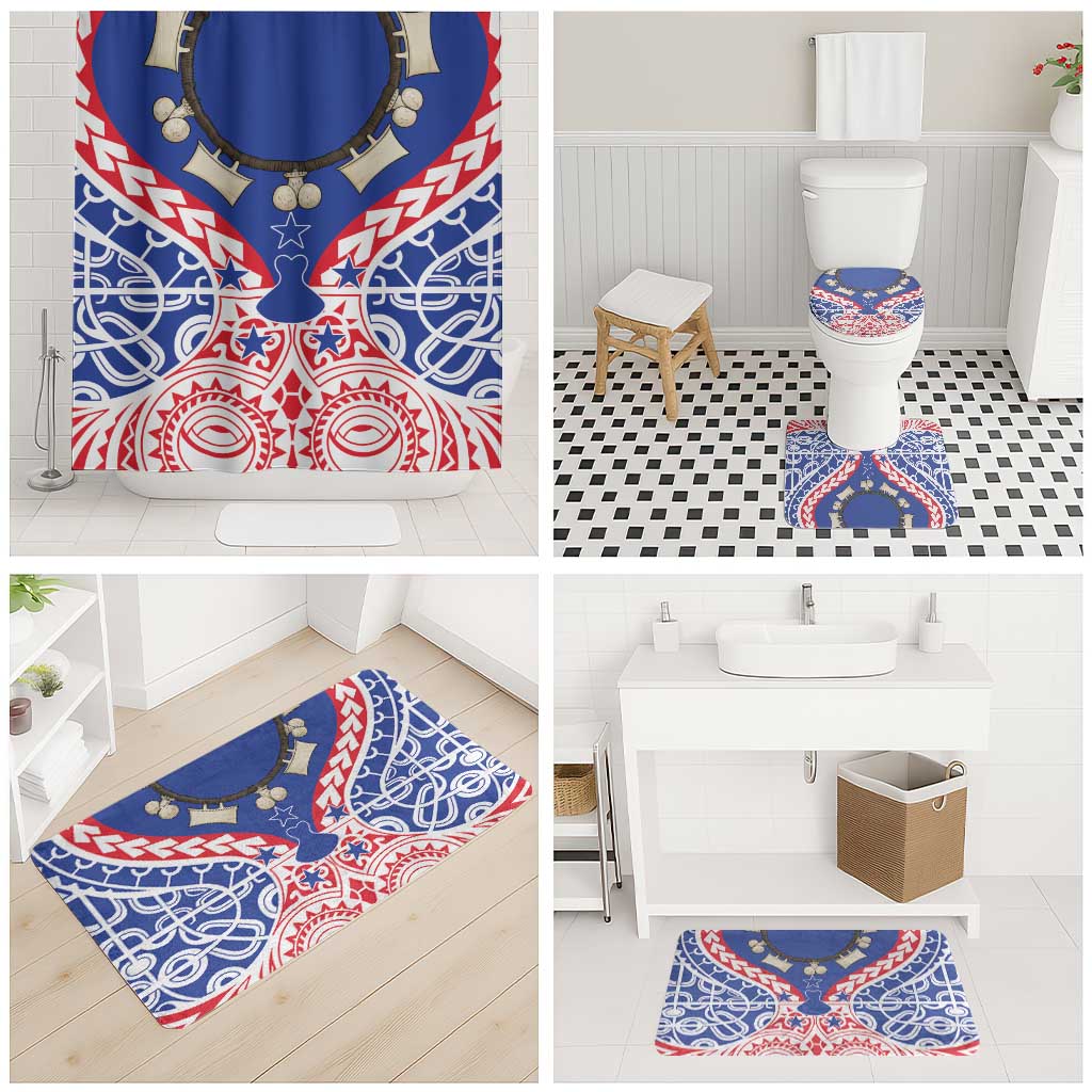 Austral Islands Bathroom Set Tuhaa Pae Penu Stars Necklace Red - Polynesian Pride