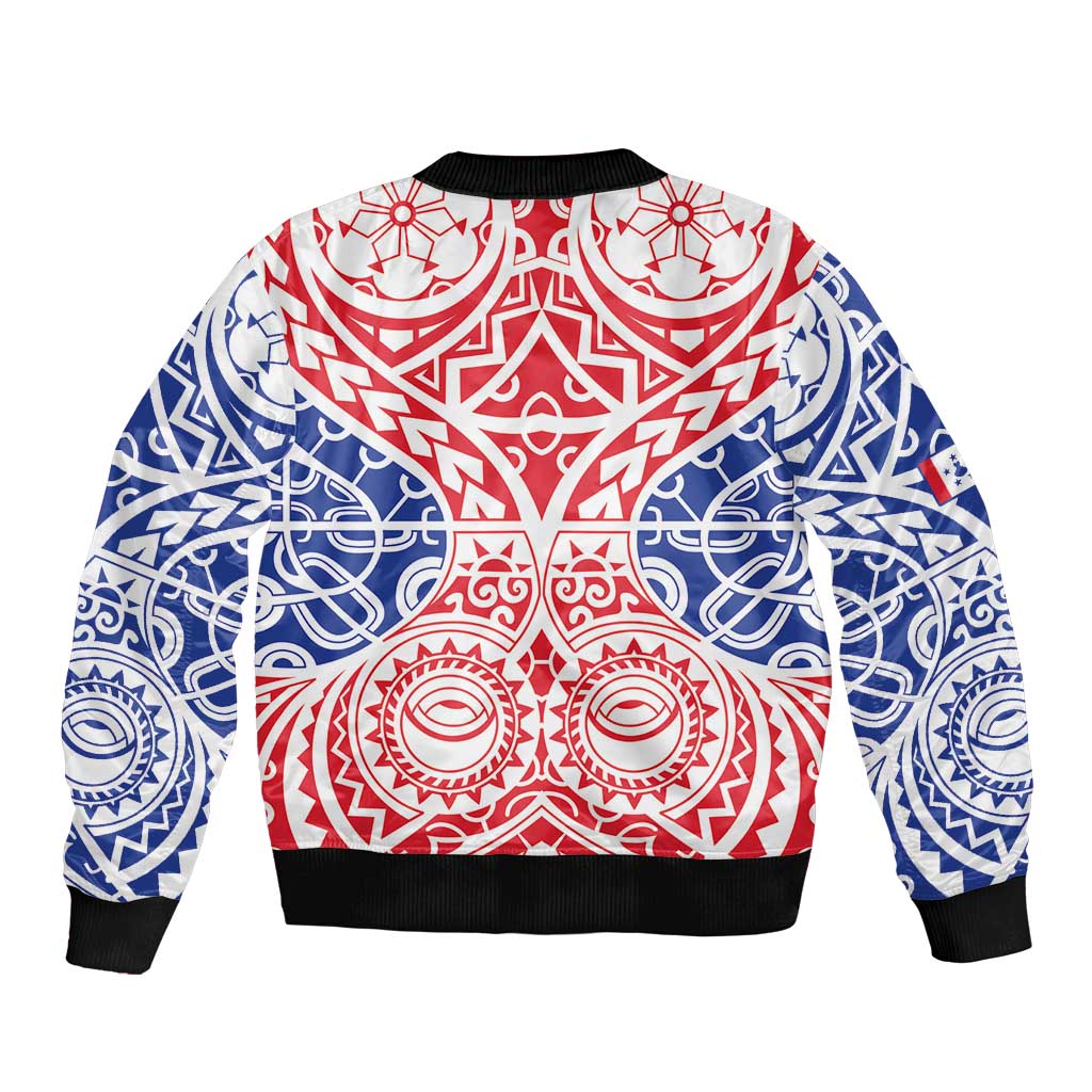 Austral Islands Bomber Jacket Tuhaa Pae Penu Stars Necklace Red LT14 - Polynesian Pride