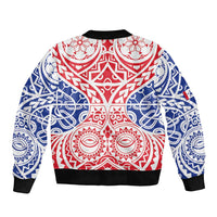Austral Islands Bomber Jacket Tuhaa Pae Penu Stars Necklace Red LT14 - Polynesian Pride