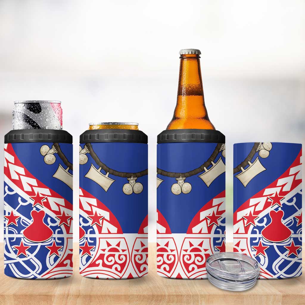 Austral Islands 4 in 1 Can Cooler Tumbler Tuhaa Pae Penu Stars Necklace Red - Polynesian Pride