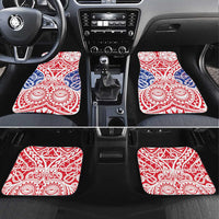 Austral Islands Car Mats Tuhaa Pae Penu Stars Necklace Red LT14 Set 4pcs Red - Polynesian Pride
