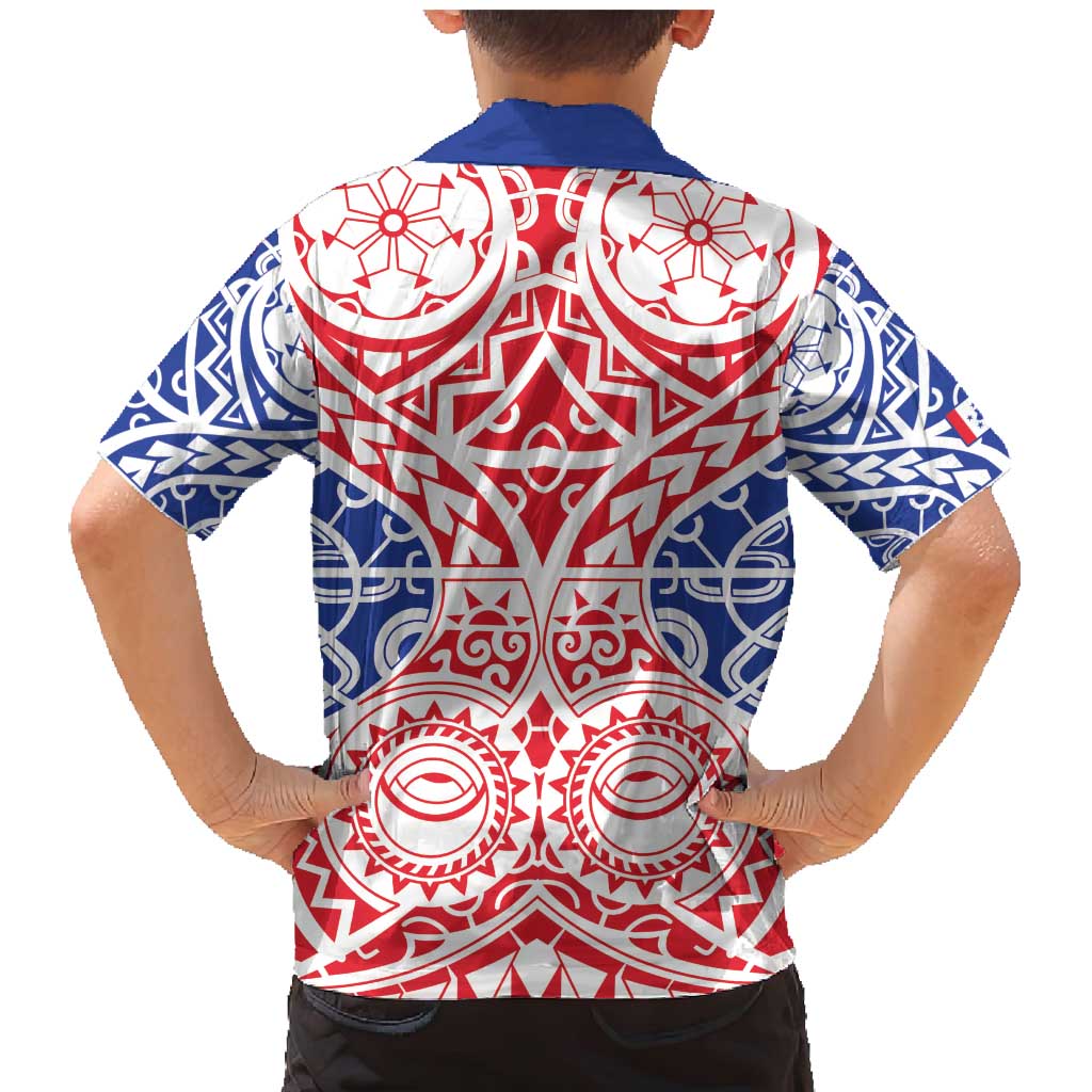 Austral Islands Family Matching Mermaid Dress and Hawaiian Shirt Tuhaa Pae Penu Stars Necklace Red LT14 - Polynesian Pride