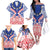 Austral Islands Family Matching Off The Shoulder Long Sleeve Dress and Hawaiian Shirt Tuhaa Pae Penu Stars Necklace Red - Polynesian Pride