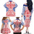 Austral Islands Family Matching Off The Shoulder Long Sleeve Dress and Hawaiian Shirt Tuhaa Pae Penu Stars Necklace Red - Polynesian Pride