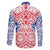 Austral Islands Family Matching Off The Shoulder Long Sleeve Dress and Hawaiian Shirt Tuhaa Pae Penu Stars Necklace Red - Polynesian Pride
