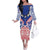 Austral Islands Family Matching Off The Shoulder Long Sleeve Dress and Hawaiian Shirt Tuhaa Pae Penu Stars Necklace Red - Polynesian Pride