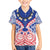 Austral Islands Family Matching Off The Shoulder Long Sleeve Dress and Hawaiian Shirt Tuhaa Pae Penu Stars Necklace Red - Polynesian Pride