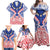 Austral Islands Family Matching Off Shoulder Maxi Dress and Hawaiian Shirt Tuhaa Pae Penu Stars Necklace Red - Polynesian Pride